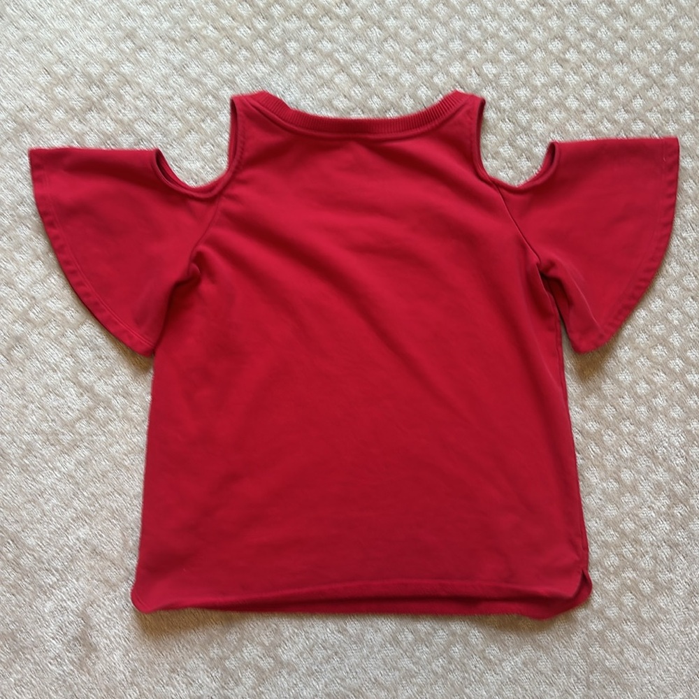 Lauren Ralph Lauren Vibrant Red Cold Shoulder Blouse - Picture 3 of 7